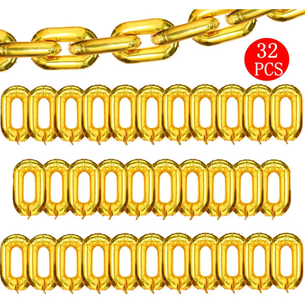 TRUST 32 Pcs 16 Inch Foil Chain Balloons, Jumbo Chain Balloons For 80S